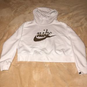 White Nike crop top sweater